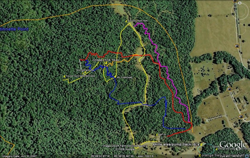 trail map of the dh trails at the ttc!