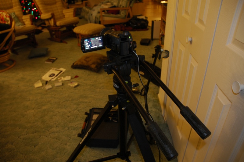 New video stuff: Sony HDR-500V, Davis &amp; Sanford ATPG18 Tripod w/Fluid head and 3" rubber wheel dolly, PortaBrace Hard Case, 37mm lens hood, and Tiffen Polarizing and UV filters. :)