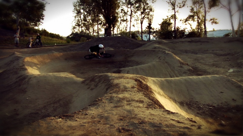 The pump track out behind Oakley Headquarters