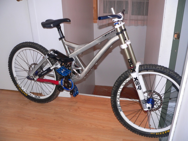 the whole bike in it's beaty.  All it's waiting for is a hanger so i can put my derailleur and shifter and she's DONE!
