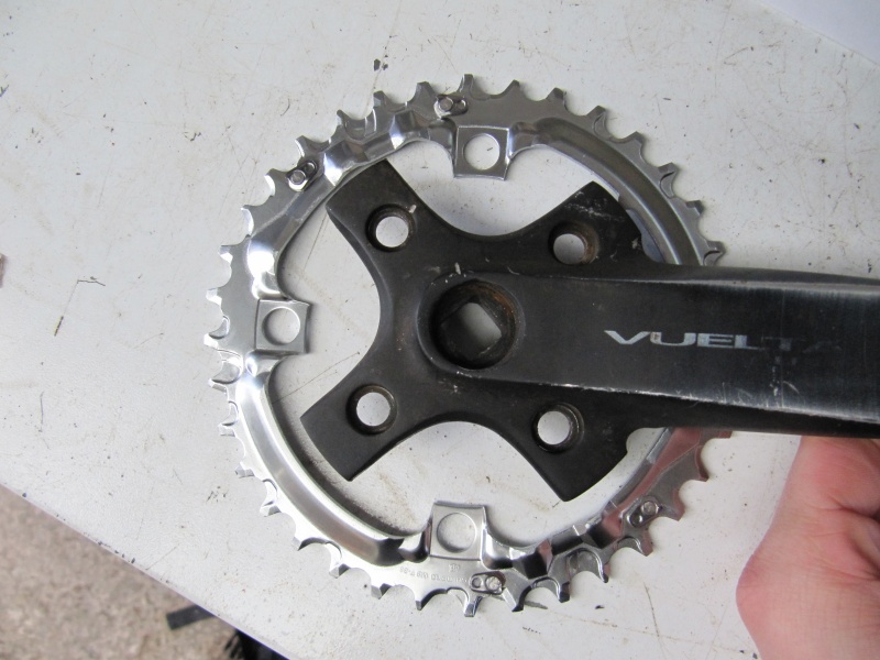 New chainring and cranks, need to figure out how I'm going to join them together.