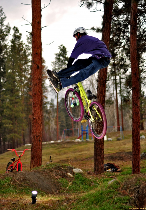 this was a pitiful old jump that was no taller than my bmx seat. good enough tho