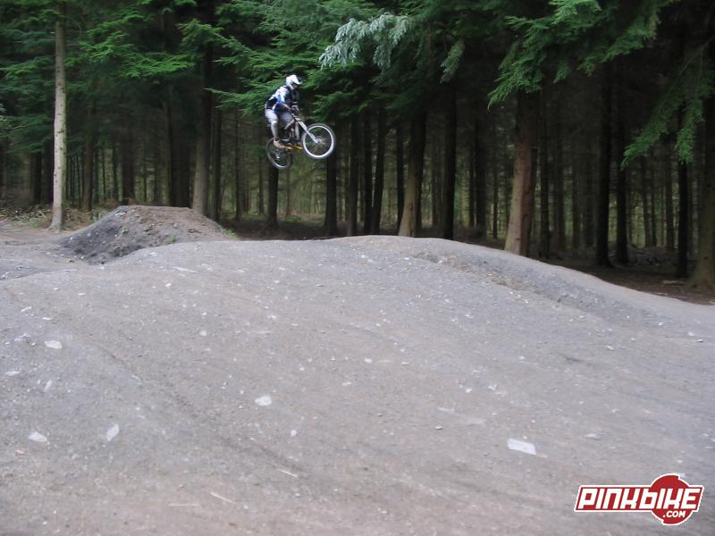Messing about on the big double at the bottom of the DH run