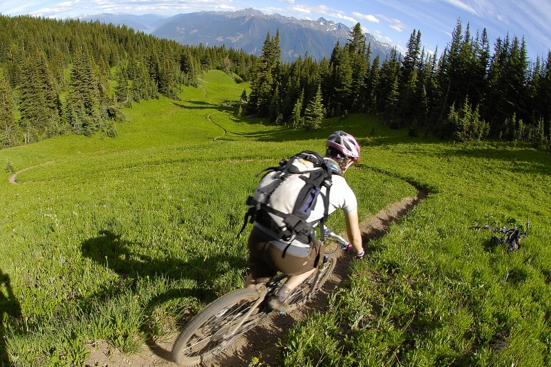 Riding with Tyax on the Lick Creek Trail in the South Chilcotin's, BC, Canada