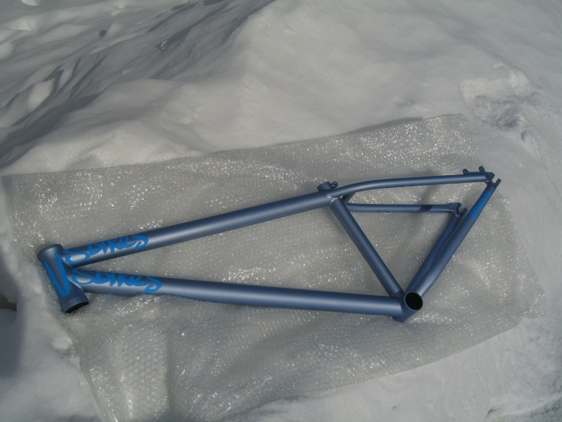 New frame!  Brand new 2009 NS Majesty, shark skin colour.  Not sure if I should build it up with mainly red or purple parts.. leaning towards red. Let me know what you think.