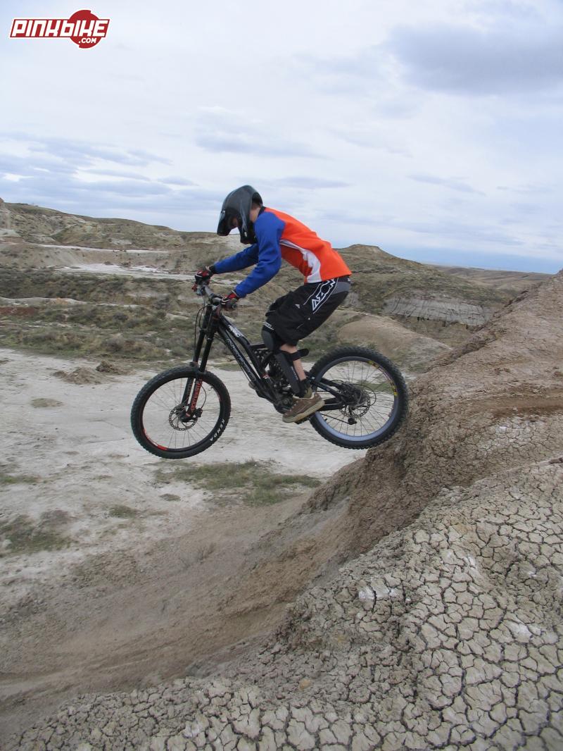 Norco Rider Riley hittin a drop in Redcliff