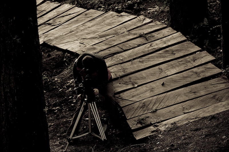 Though it was sunny and warm, the soil and some of the ladder bridges were still very slick. This ladder behind Ambrose claimed the first crash of the trip.