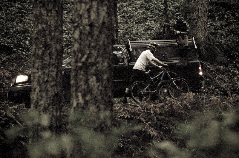 Ambrose worked on the top of the truck getting follow cam action, while I worked in the bushes getting soaked.