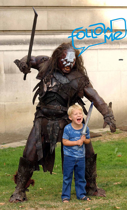 uhh? Guy from lord of the rings and a scared little kid? for contest