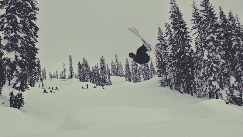 Screenshot from Eric's ski promo. Throwing a corked 720.