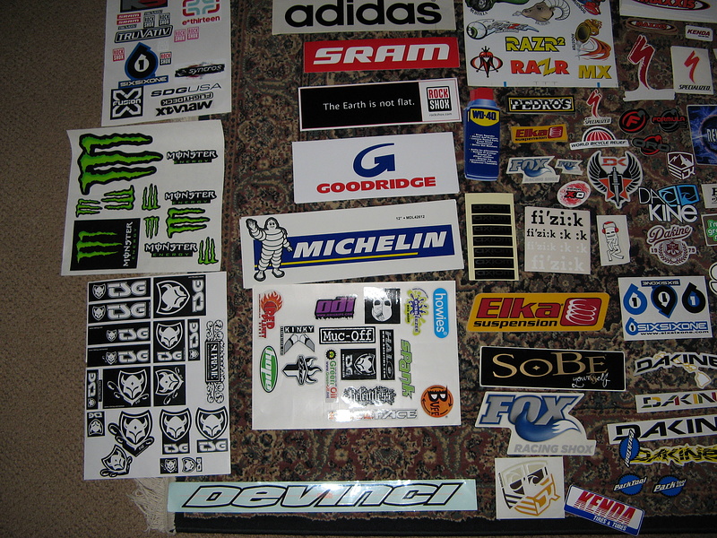 my whole collection of stickers (not whole because there is about 3-4 sickers under top top one)