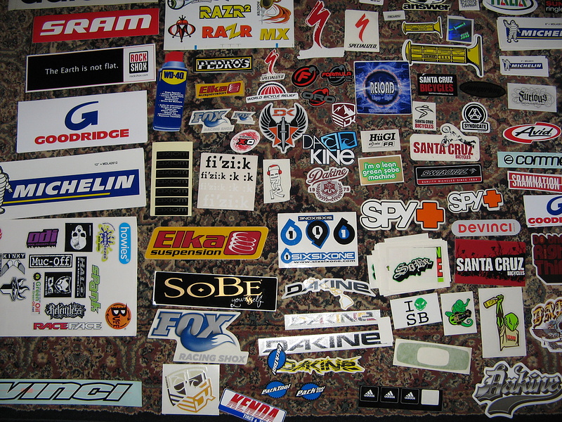 my whole collection of stickers (not whole because there is about 3-4 sickers under top top one)
