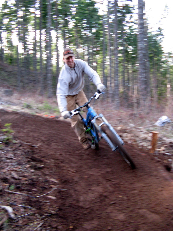 Work Party - testing his new berm.