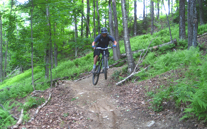 Old photo. Getting some air out of a turn on Cyclone in Watisfield, Vermont.