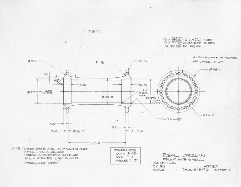 Real hub drawings I did- product design old school! Drawings were later modified on computer...