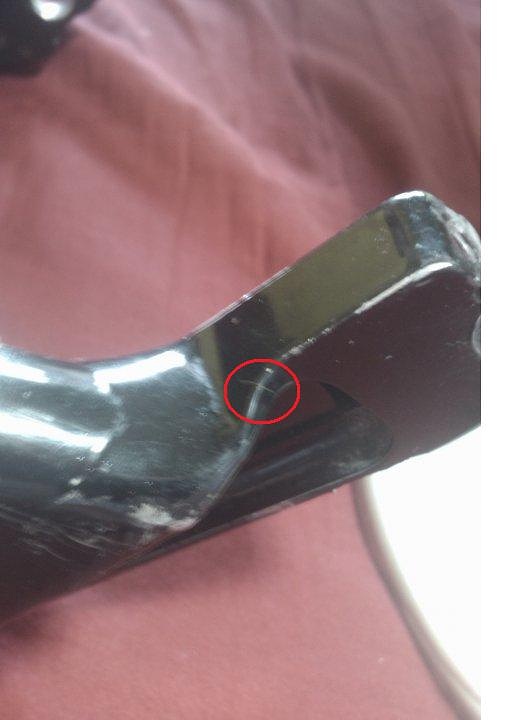 hairline crack in swing arm