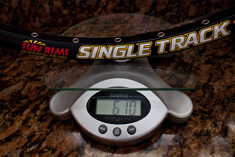 Sun Rims Single Track 36h weight: 610gr.
