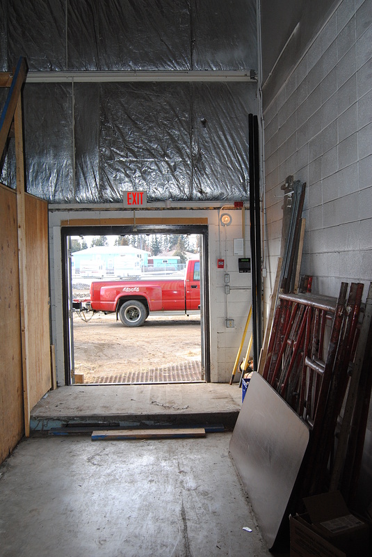 One of the two tiny doors we have to fit every ramp through.