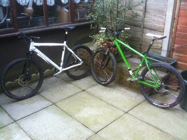 genesis core 10 (now with RC31 forks) and custom built singlespeed Kinesis Decade Virsa with 100mm Reba Team forks