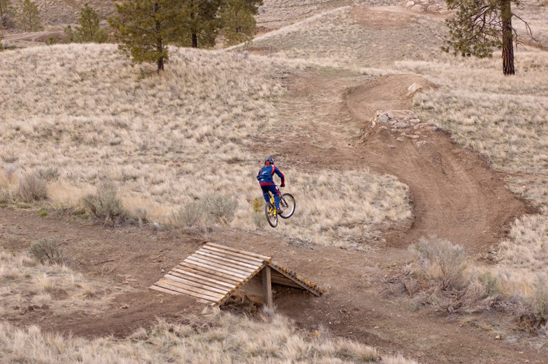You want big air, he gives you big air. The road gap sends you, there's some hefty hang time off this one.