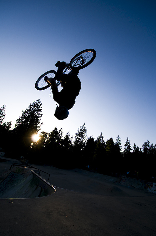 You can take the mountain out of the bike, but you can't take the BMX out of Dylan Korba. <br> Backflip to flat asphalt, like five times. All he needs to do is lose the helmet, and he's back in <br> the BMX biz.