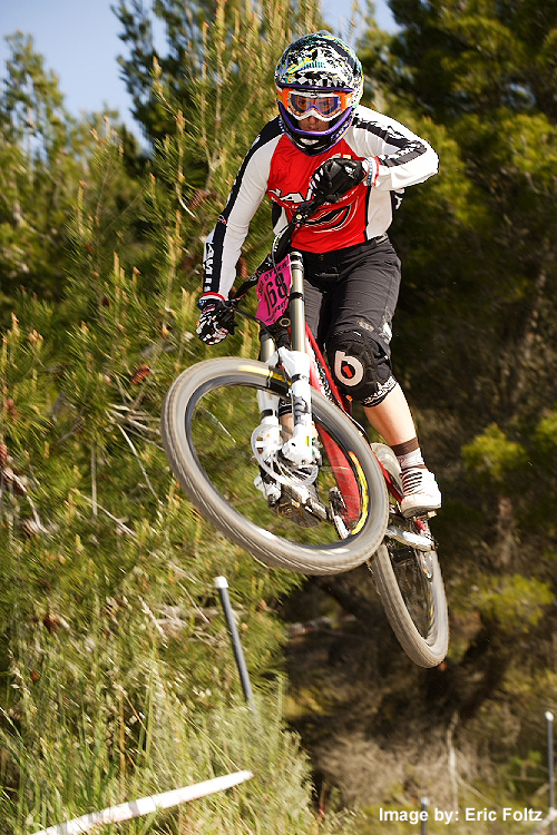 Cathy Pruitt airing it out at the 2010 Sea Otter Classic.