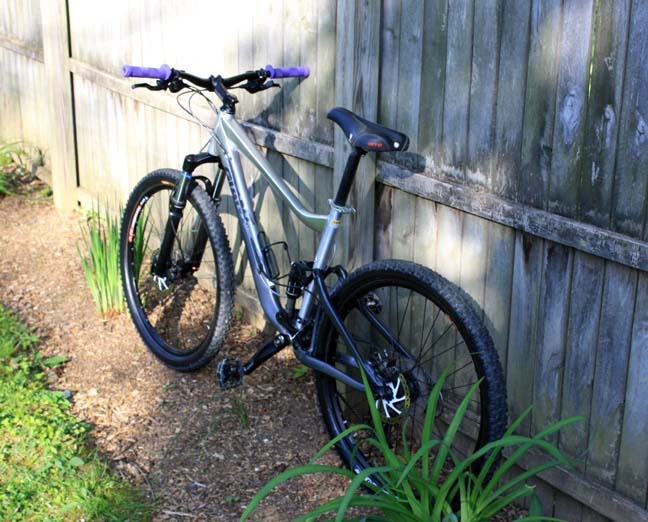 2008 Giant Trance 2, stock Deore shifters, Race Face Ride stem and bars, WTB V seat, FSA cranks, WTB rims, Scott rear tire, kenda front, only changes Hayes Stroker Ryde brakes, RS Tora 318 fork, Shimano DX pedals and Animal grips.