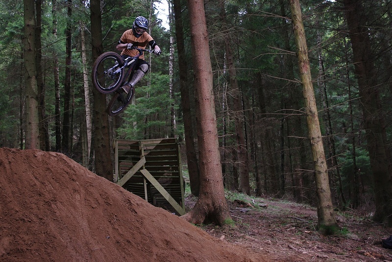 Hitting the transfer hip from the north shore trail to the jumps.
