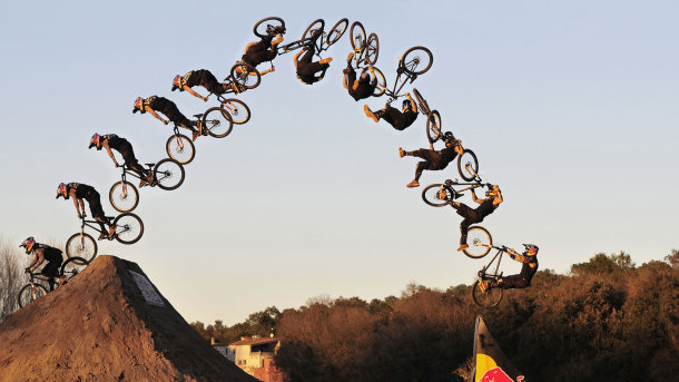 MTB Freerider Andreu Lacondeguy heads home to Barcelona, Spain to take part in Red Bull Backflip Evolution