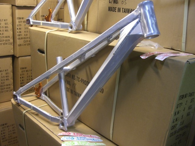 Tanto frames ready to ship. raw finish with decal kits. painted frames take an extra 2 weeks.