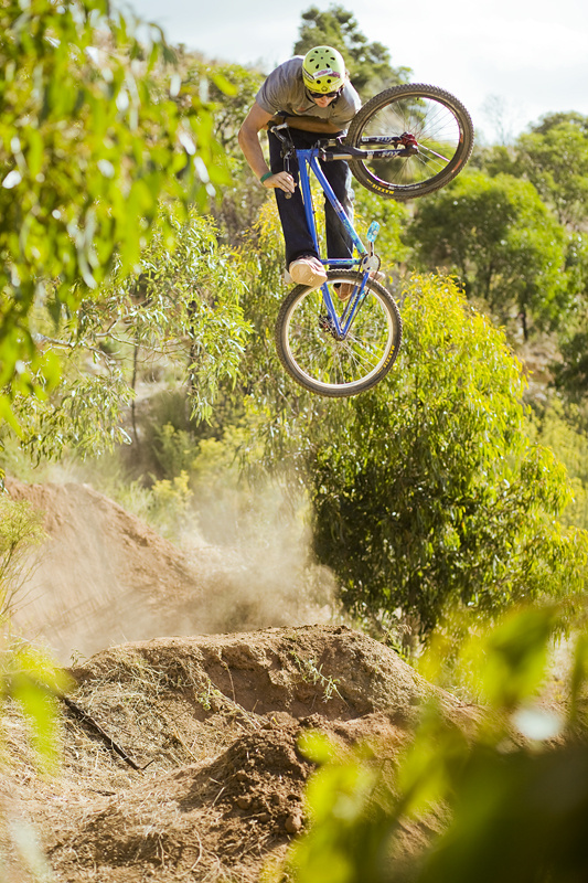 Adam Sheeky destroying the trails at Eagle Park, Adelaide
