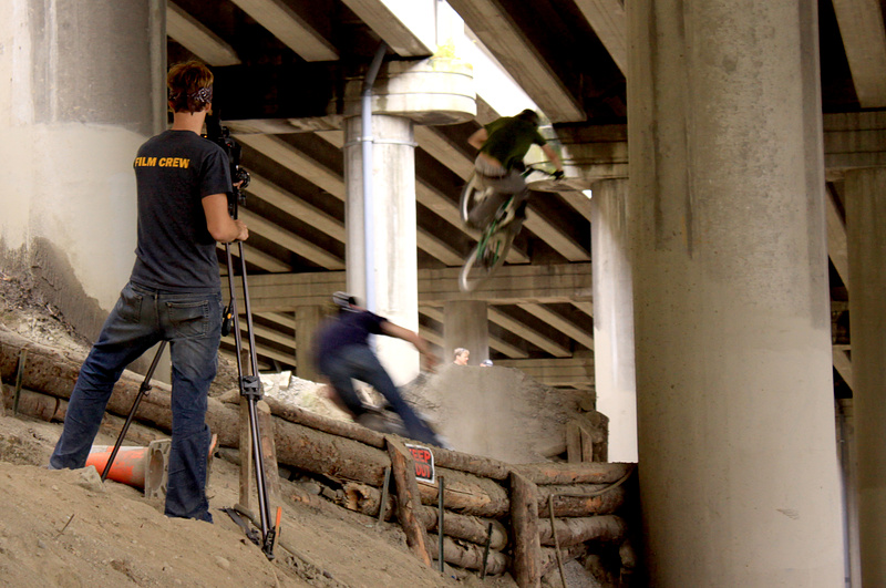 Filming on scene for Pedal Driven