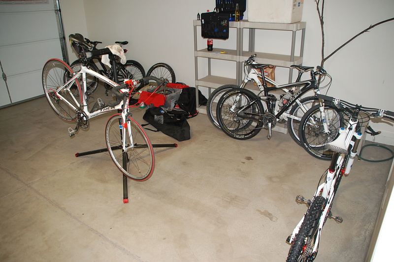 The 2 car garage at our condo became a temporary workshop to say the least.