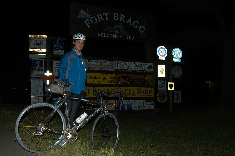 Fort Bragg-Bodega Bay/103 miles. raining and windy the whole time
