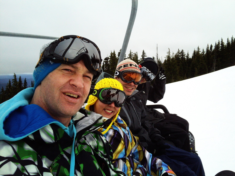 Myself, Dolly, Kiva Bitar and Young (his 18th B-day) was spent lapping the terrain parks in the huge mass of "I'm too cool to be here" kids from So Cal......go home fuckers.