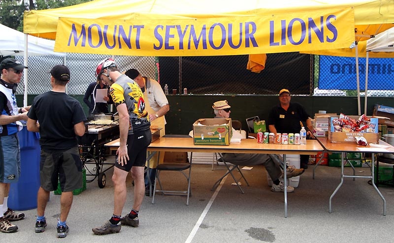 The Mount Seymour Lions Club cooked up burgers and hot dogs and will be serving drinks, all to raise money to support North Vancouver charities.  

General things to do at the North Shore Bike Fest - see www.northshorebikefest.com

- Bike demos
- Family zone
- Pump track
- BMX track
- Dirt Jumps
- Beer/drinks and food garden
- Industry expo