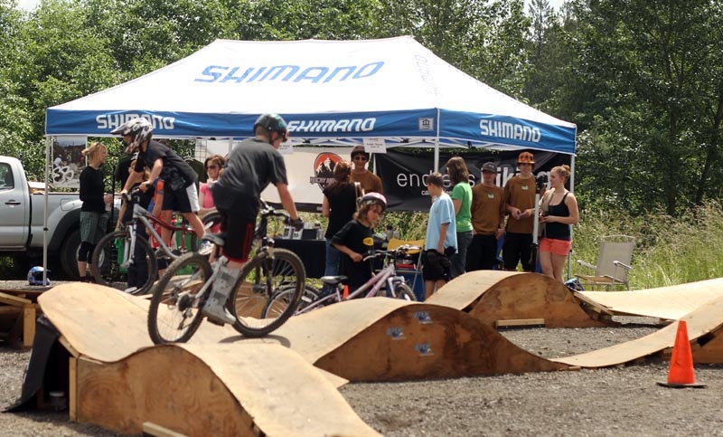 Pump track brought to you by Endless Biking in their Fun Zone

http://www.northshorebikefest.com/family-zone

but let's be honest - its for the kids