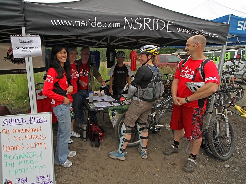 From L to R in front of the NSRide booth - Brian, Bonnie (at rear), Bill, ??, Shirley