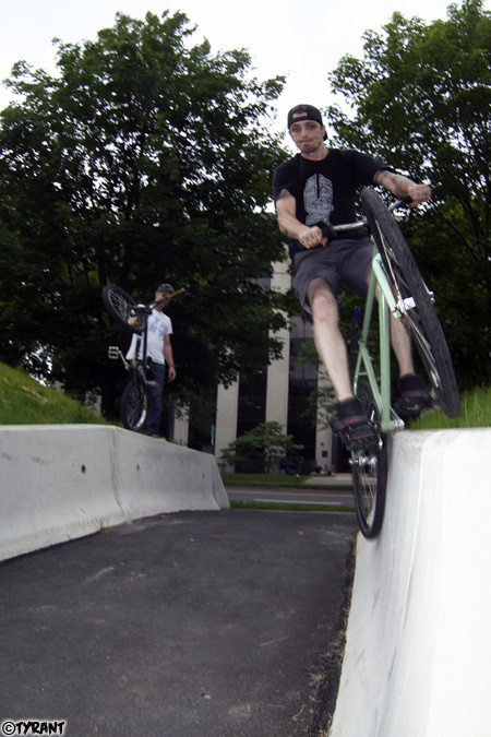 Crank arm/BB grind.
Milnes now sponsored by All City...and still repping TYRANT
