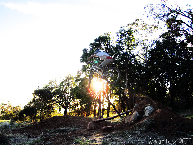 Kristyan riding our new dirt jump