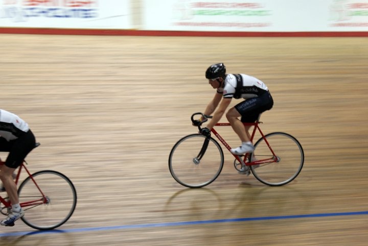 The cycle studio Race team training at newport Velodrome