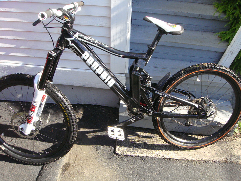 This is one of my setups. 2009 Propain Rage. German design.
