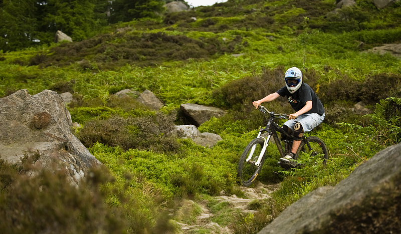 Lew riding the rockgarden at Ilkley