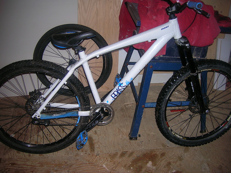 my bike with a new fork, tire, rim, and a stem