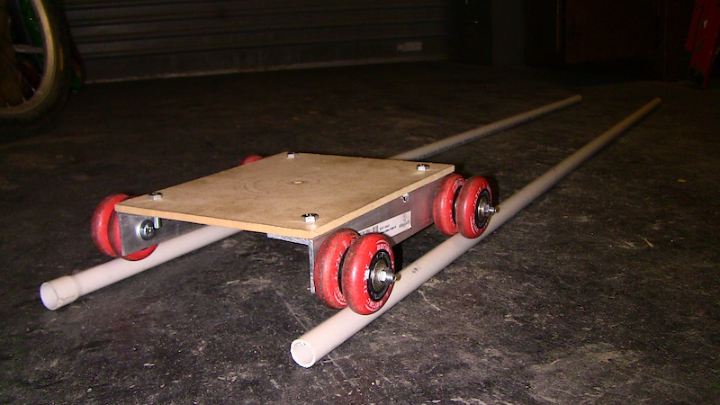 Track dolly used for filming.