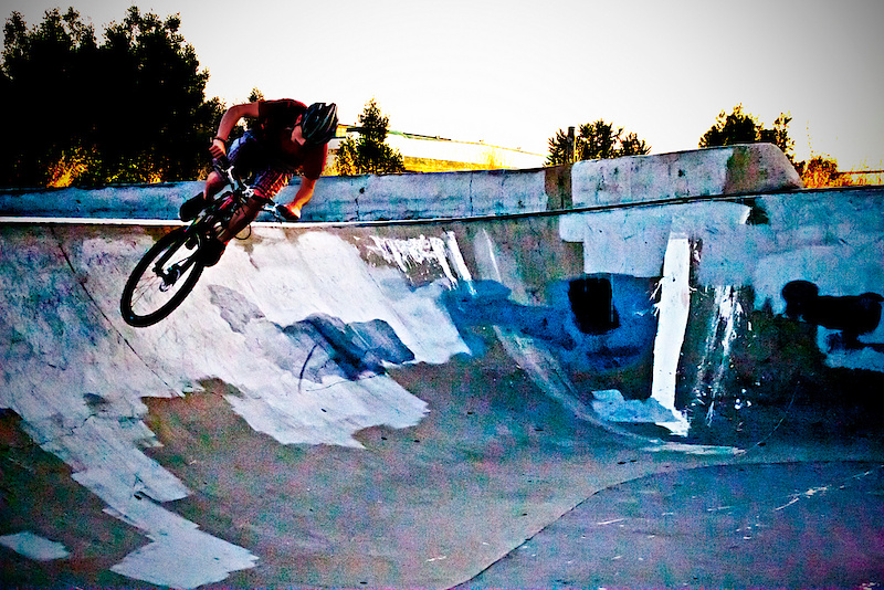 Riding at sunset in the Skate Park at Alameda Point
