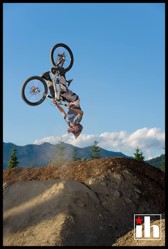 First flip into the mulch, Camp of Champions at Whistler