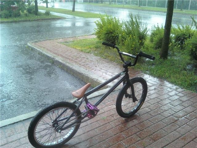 Bike in the rain.