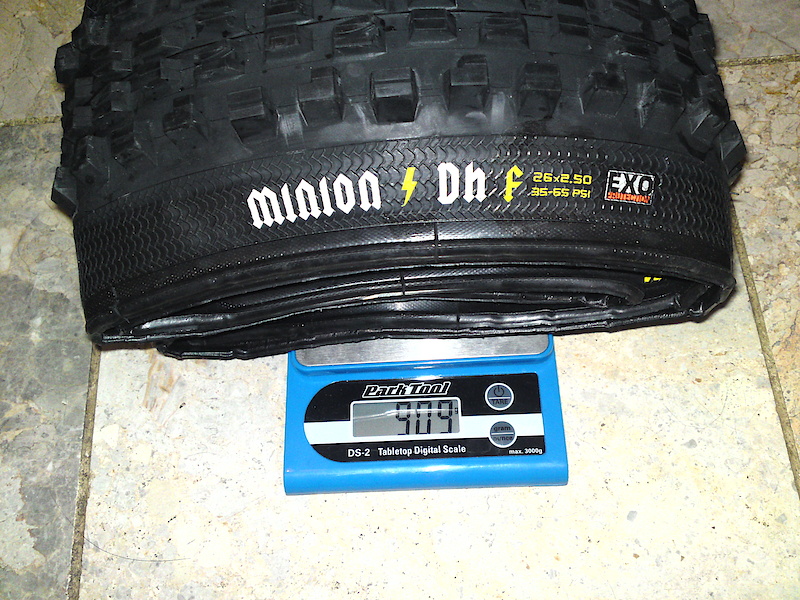Maxxis Minion DHF Exo Protection folding, 2.5 In shitty 60A. 909g

Mad variance, 49g!