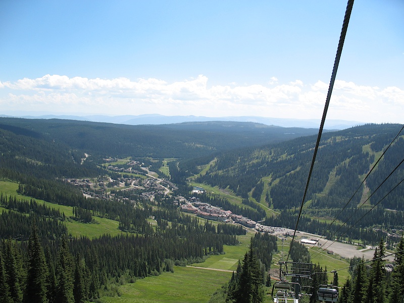 veiw from the chairlift of Sun Peaks Village